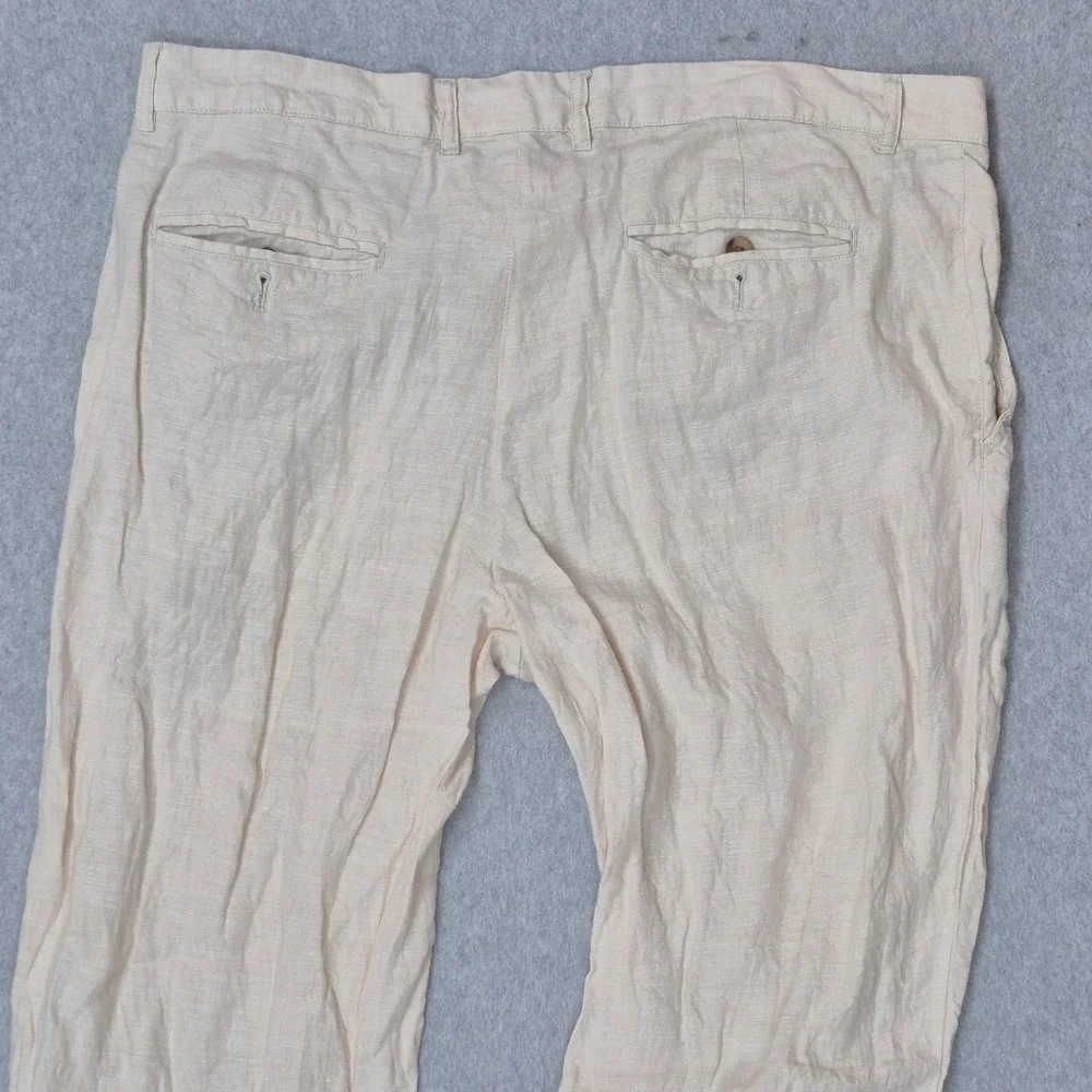 Club Room Men Pants 36W 34L Beige Linen Dress Coastal Beach 32